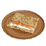 Блин с красной рыбкой и творожным сыром